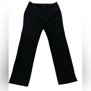Charter Club Women’s  Velvet Floral Black straight leg pants
